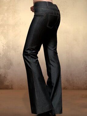 Caché Contour Collection – Midnight Blue-Grey Fashion Denim Bootcut Jeans